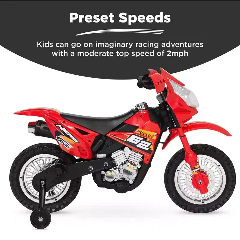 Moto Électrique 6V pour Enfants Best Choice Products avec Roues d'Apprentissage, Lumières et Musique