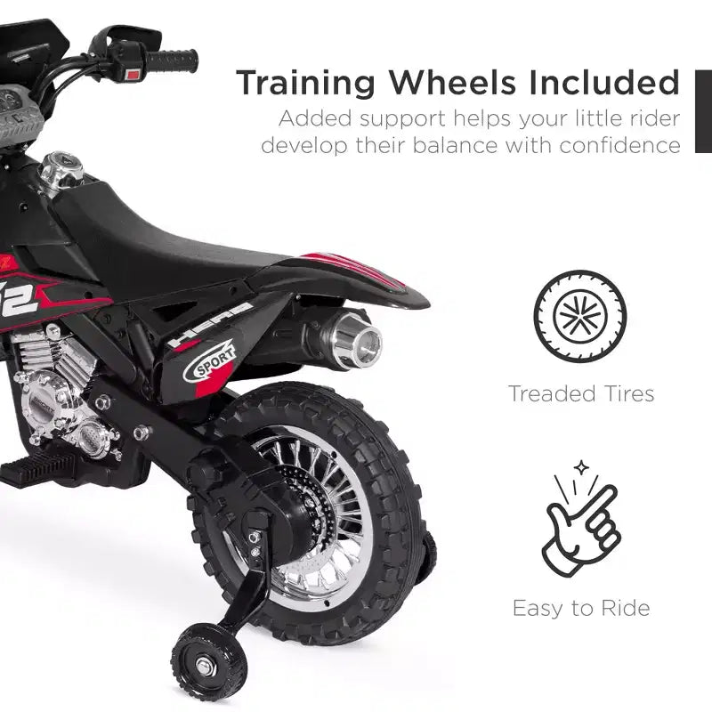 Moto Électrique 6V pour Enfants Best Choice Products avec Roues d'Apprentissage, Lumières et Musique