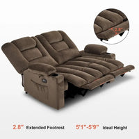 Causeuse Inclinable Électrique MCombo avec Chaleur et Massage, Tissu PR648