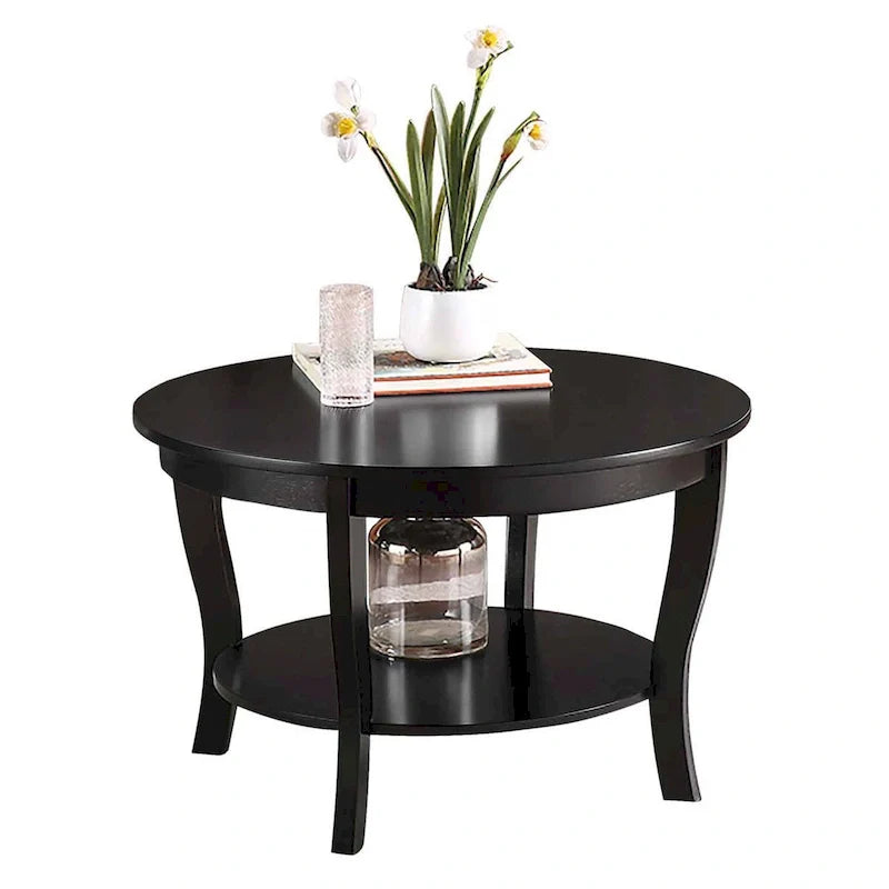 Table basse ronde avec étagère American Heritage de Convenience Concepts