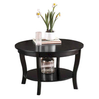 Table basse ronde avec étagère American Heritage de Convenience Concepts