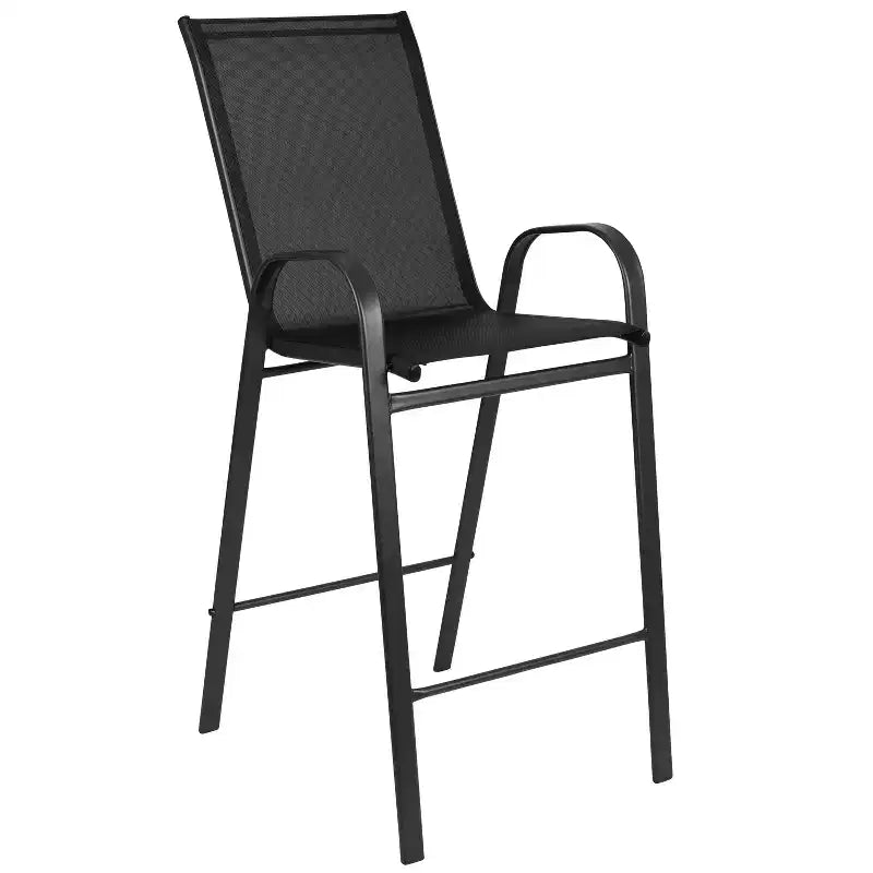 Flash Furniture Ensemble de repas d'extérieur - ensemble bistro 2 personnes - table de bar en verre d'extérieur avec tabourets de patio toutes saisons