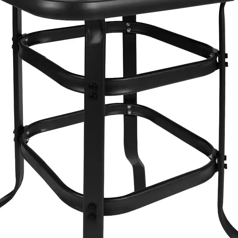 Ensemble de salle à manger d'extérieur Flash Furniture - Ensemble bistrot 4 places - Table de bar en verre d'extérieur avec tabourets de terrasse toutes saisons