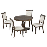 Ensembles de salle à manger 5 pièces Lak Retro avec chaises rembourrées par GDFStudio