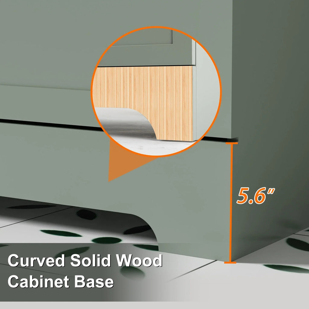 Wavy Line Ensemble meuble-lavabo de salle de bain 30/36/48 avec vasque & robinet