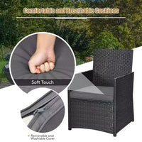 Costway Ensemble de Meubles de Jardin 3 Pièces en Rotin avec Coussins Canapé Accoudoirs
