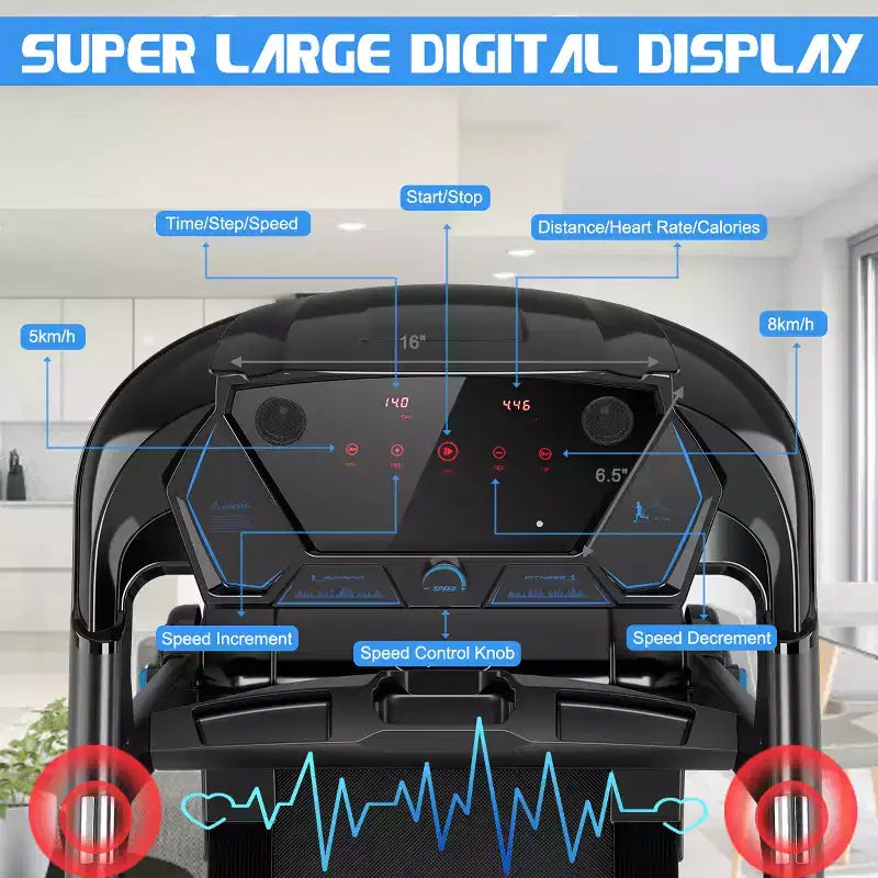 Tapis de course pliable Costway 2.25 CV avec écran tactile LED