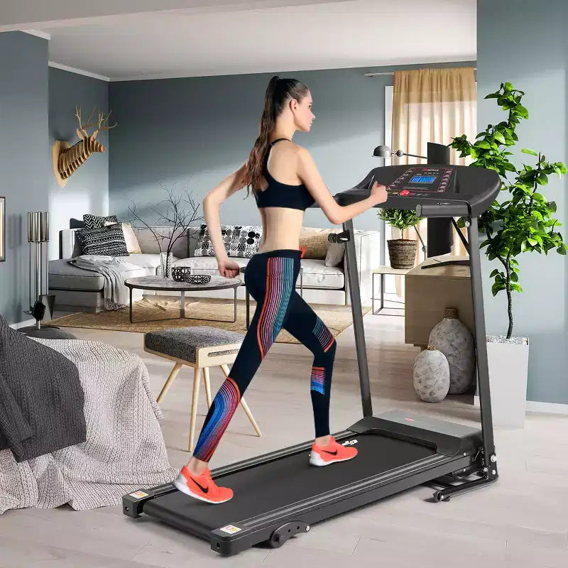 Tapis roulant pliable Costway 1,0 CV avec moteur électrique pour entraînement de course