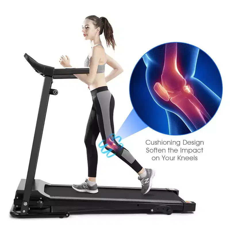 Tapis roulant pliable Costway 1,0 CV avec moteur électrique pour entraînement de course
