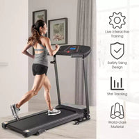 Tapis roulant pliable Costway 1,0 CV avec moteur électrique pour entraînement de course