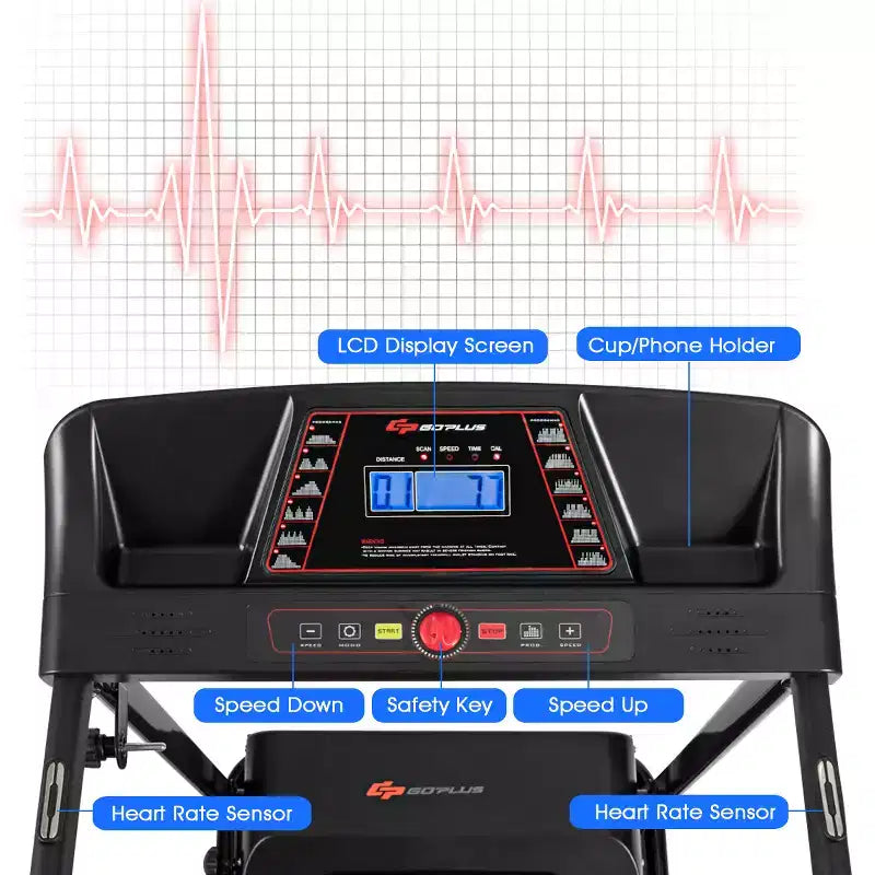 Tapis roulant pliable Costway 1,0 CV avec moteur électrique pour entraînement de course