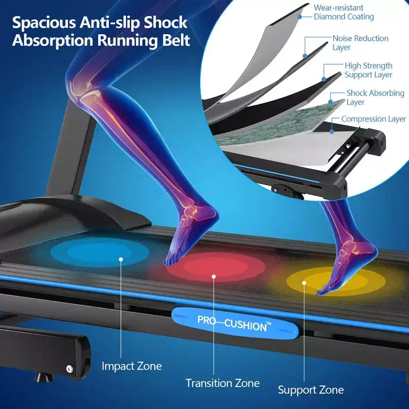 Costway Tapis roulant électrique pliable 2,25 CV Appareil de fitness pour la maison