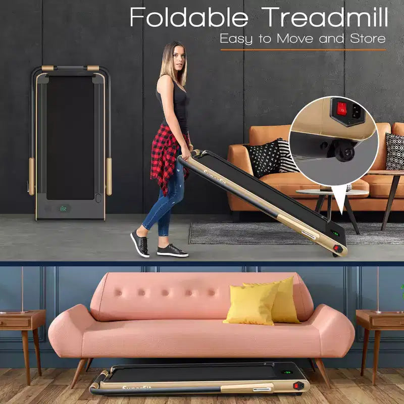 Tapis Roulant Pliable 2 en 1 Costway 2,25 CV avec Télécommande