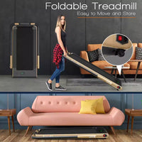 Tapis Roulant Pliable 2 en 1 Costway 2,25 CV avec Télécommande