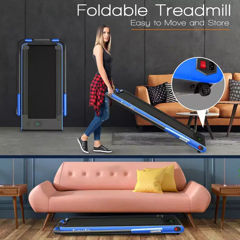 Tapis Roulant Pliable 2 en 1 Costway 2,25 CV avec Télécommande