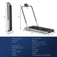 Tapis Roulant Pliable 2 en 1 Costway 2,25 CV avec Télécommande