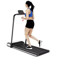 Costway Tapis de course pliant sans installation ultra-fin, machine de fitness d'exercice à 5 couches
