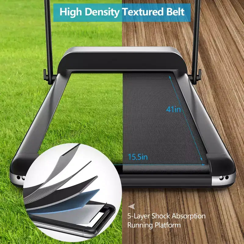Costway Tapis de course pliant sans installation ultra-fin, machine de fitness d'exercice à 5 couches