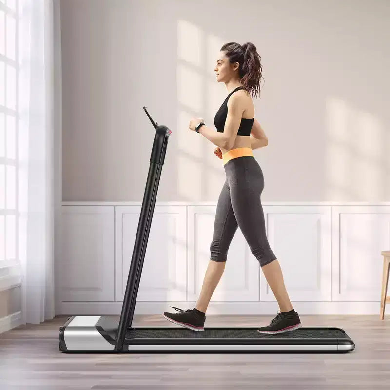 Tapis de course pliable ultra-plat Costway sans installation, machine de fitness avec 5 couches