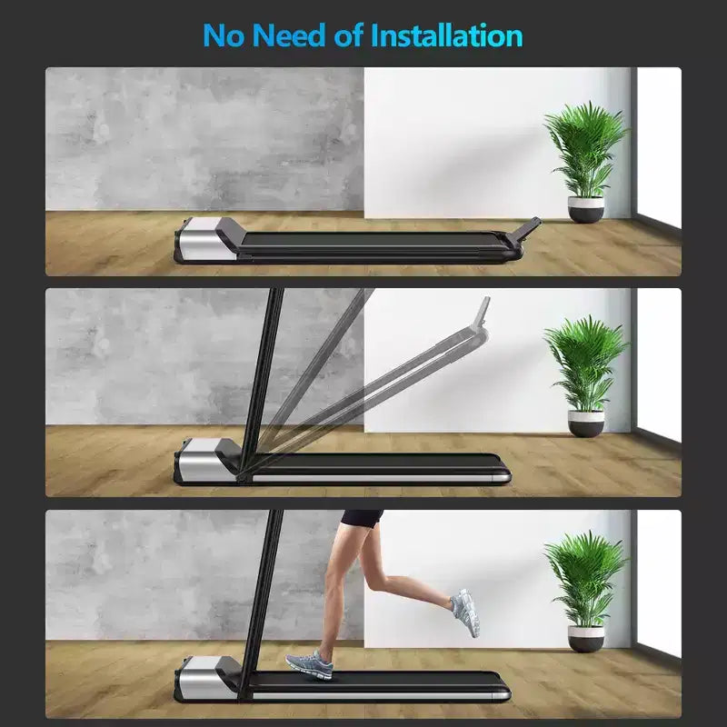 Costway Tapis de course pliant sans installation ultra-fin, machine de fitness d'exercice à 5 couches