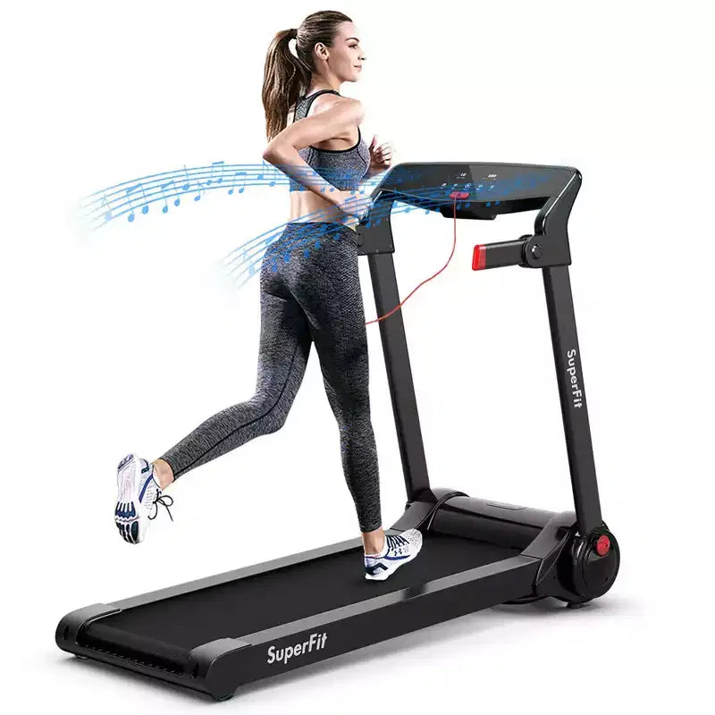 Tapis de course électrique pliable Costway 3 CV avec haut-parleur rouge/bleu/argent/violet