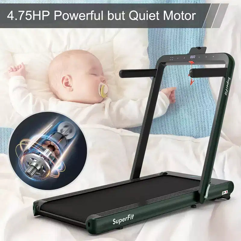 Costway Tapis de course pliable 2 en 1 4,75 CV avec application à distance