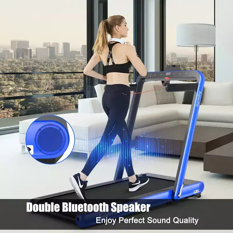 Costway Tapis de course pliable 2 en 1 4,75 CV avec application à distance