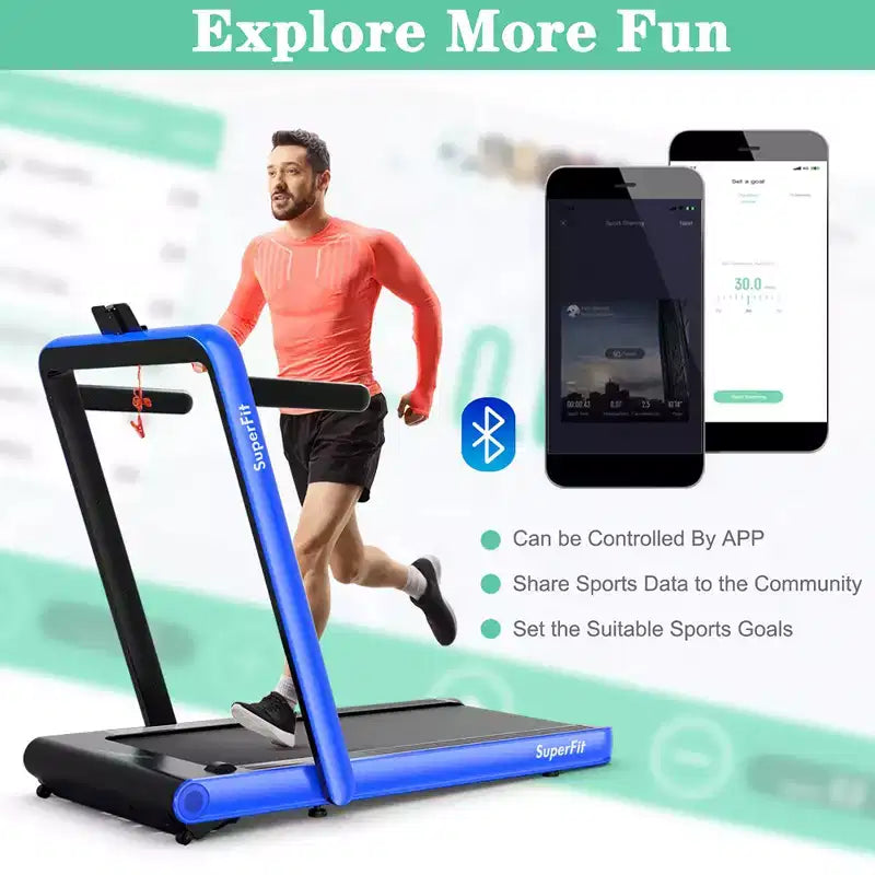 Costway Tapis de course pliable 2 en 1 4,75 CV avec application à distance