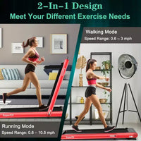 Costway Tapis de course pliable 2 en 1 4,75 CV avec application à distance