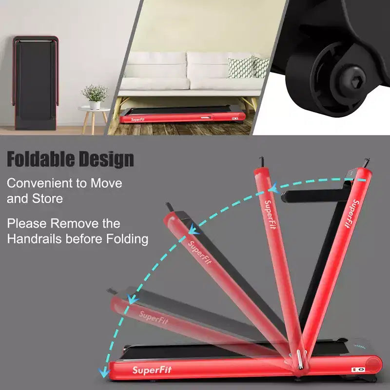 Costway Tapis de course pliable 2 en 1 4,75 CV avec application à distance