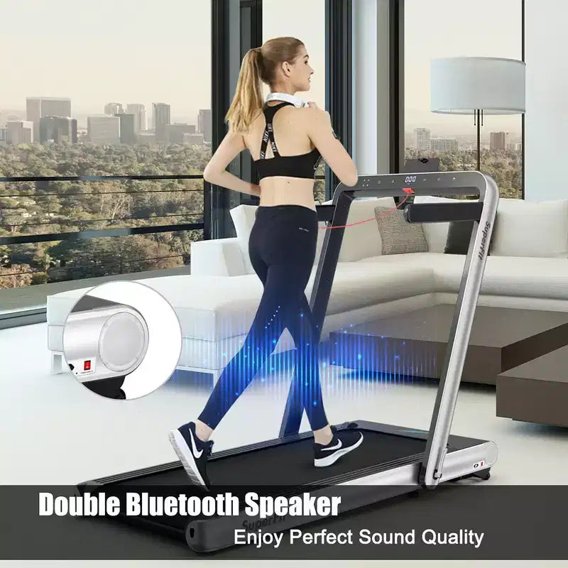 Costway Tapis de course pliable 2 en 1 4,75 CV avec application à distance