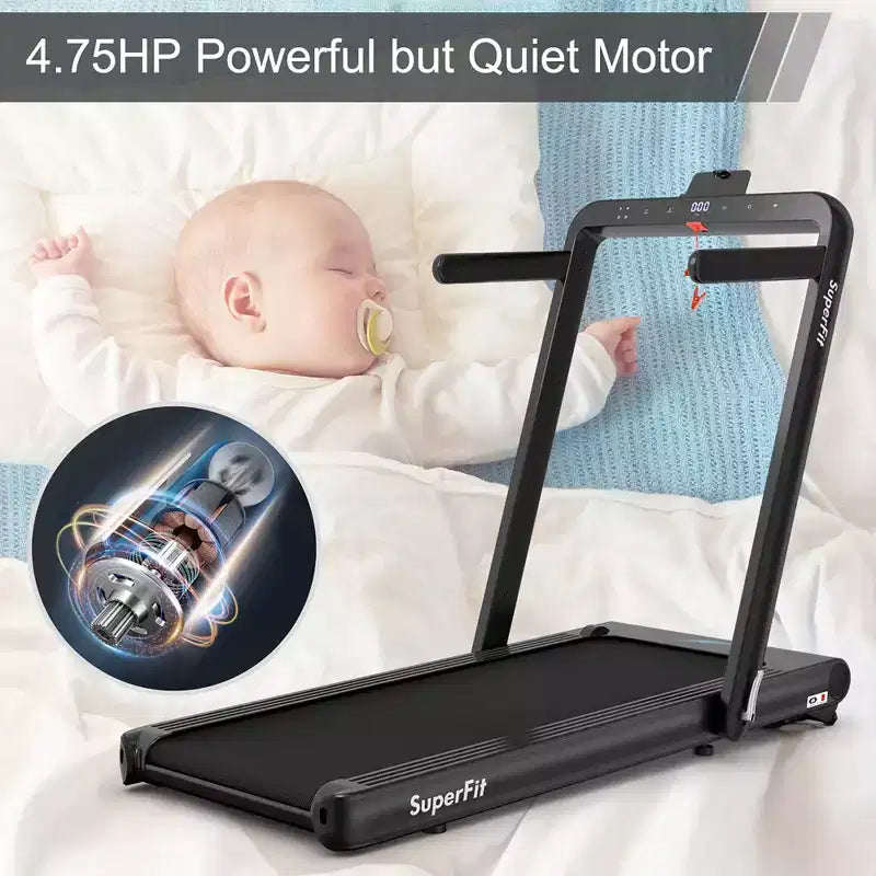 Costway Tapis de course pliable 2 en 1 4,75 CV avec application à distance