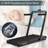 Costway Tapis de course pliable 2 en 1 4,75 CV avec application à distance