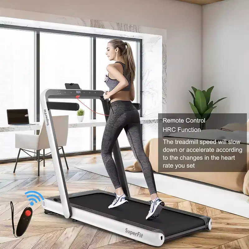 Costway Tapis de course pliable 2 en 1 4,75 CV avec application à distance