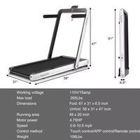 Costway Tapis de course pliable 2 en 1 4,75 CV avec application à distance