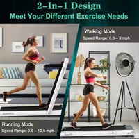 Costway Tapis de course pliable 2 en 1 4,75 CV avec application à distance