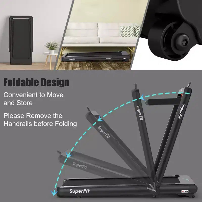 Costway Tapis de course pliable 2 en 1 4,75 CV avec application à distance
