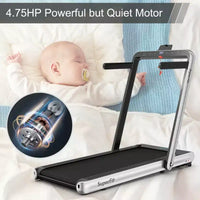 Costway Tapis de course pliable 2 en 1 4,75 CV avec application à distance