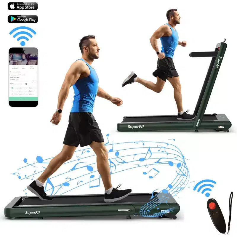 Costway Tapis de course pliable 2 en 1 4,75 CV avec application à distance