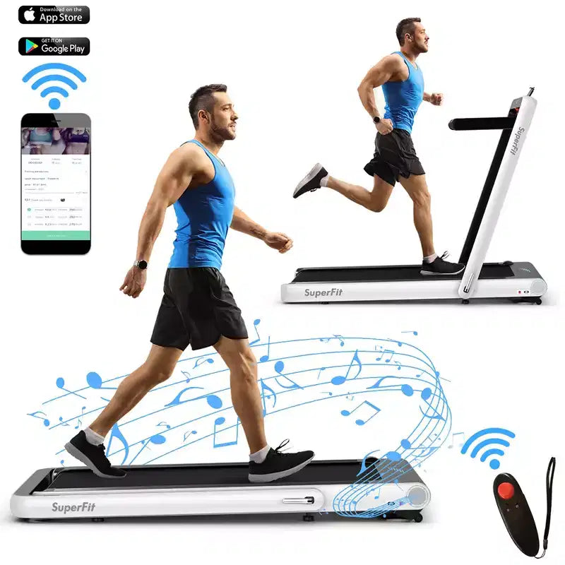 Costway Tapis de course pliable 2 en 1 4,75 CV avec application à distance