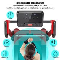 Tapis de course électrique pliable Costway 2,25 CV avec haut-parleur Blanc/Noir/Bleu