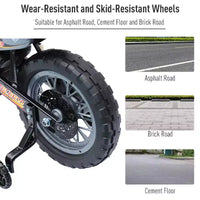 Moto cross Aosom 6V pour enfants, moto électrique, tout-terrain avec roues d'apprentissage, musique et lumières, pour 5-8 ans, rouge