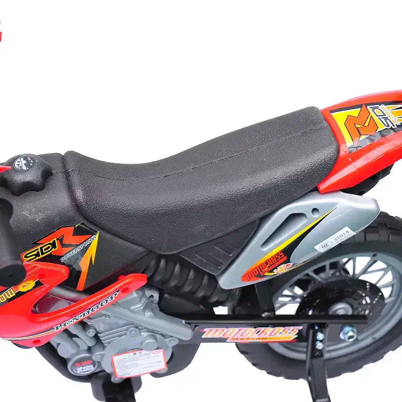 Moto cross Aosom 6V pour enfants, moto électrique, tout-terrain avec roues d'apprentissage, musique et lumières, pour 5-8 ans, rouge
