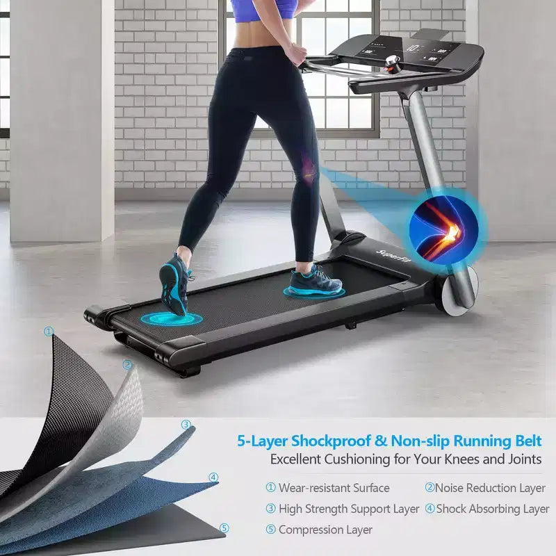 Tapis de course électrique pliable Costway avec Bluetooth et 10 programmes prédéfinis