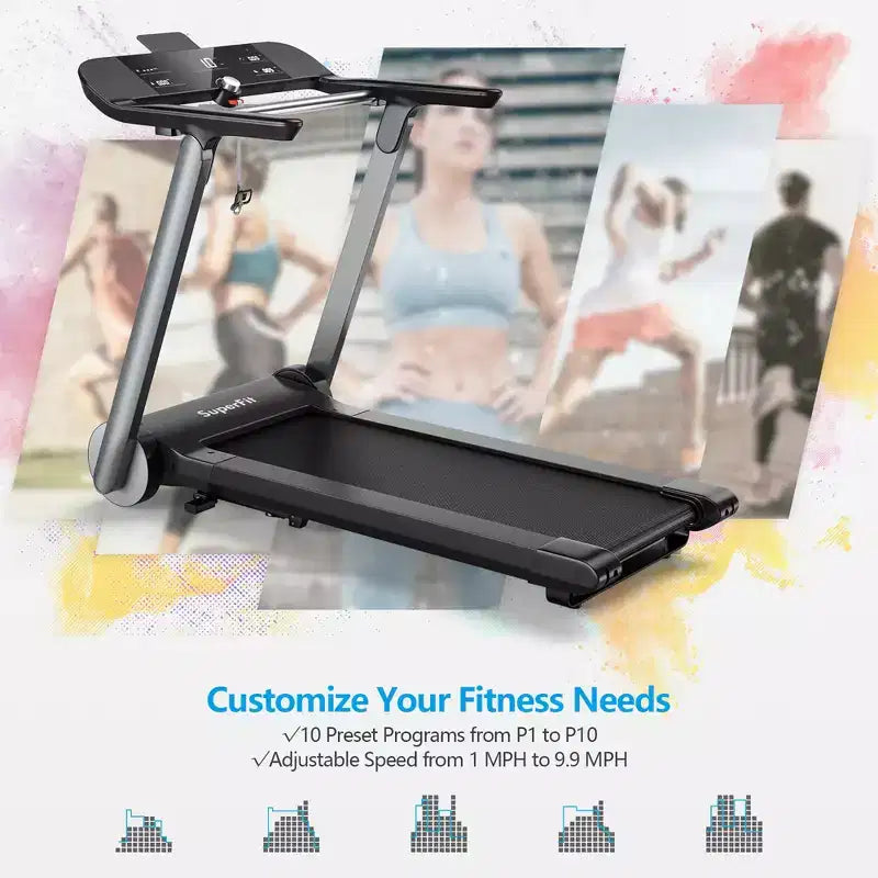 Tapis de course électrique pliable Costway avec Bluetooth et 10 programmes prédéfinis