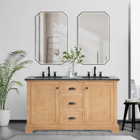 Hervas Meuble-lavabo avec dessus en marbre naturel sans miroir