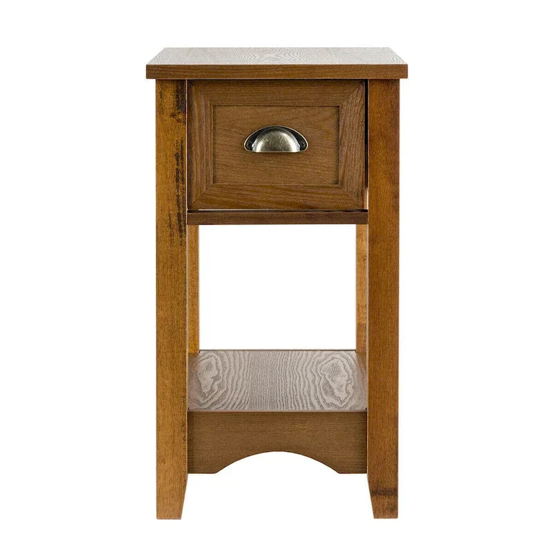 Ensemble de 2 tables d'appoint contemporaines compactes Gymax avec tiroir - 13 X 22 X 23 (L X l X H)