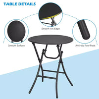 Costway Ensemble bistro de terrasse en rotin 3 pièces, table et chaises pliantes, jardin, terrasse