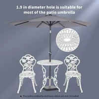 Costway Ensemble de Meubles de Bistro de Patio 3 Pièces en Aluminium Moulé Motif Rose Blanc Extérieur
