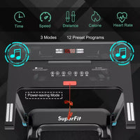 Costway Tapis de Course Électrique Pliable Compact avec Application et Haut-Parleur